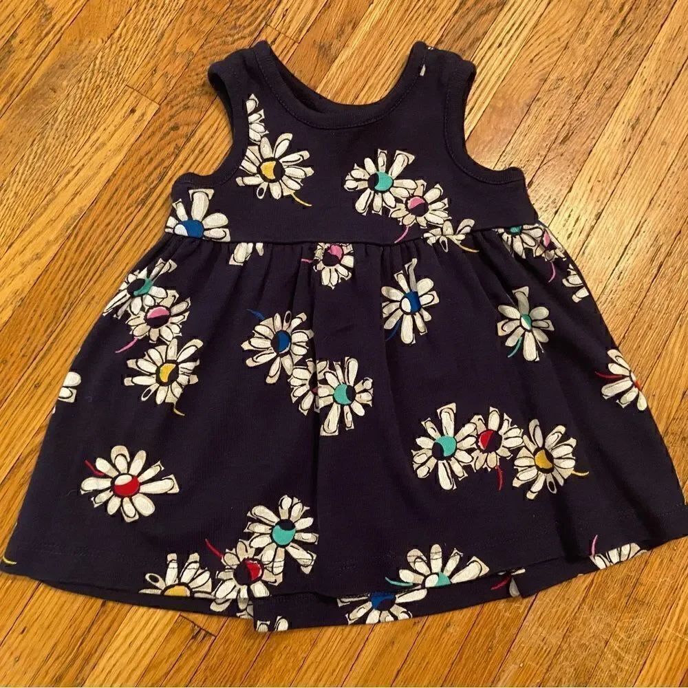 Hanna Andersson navy floral tank dress